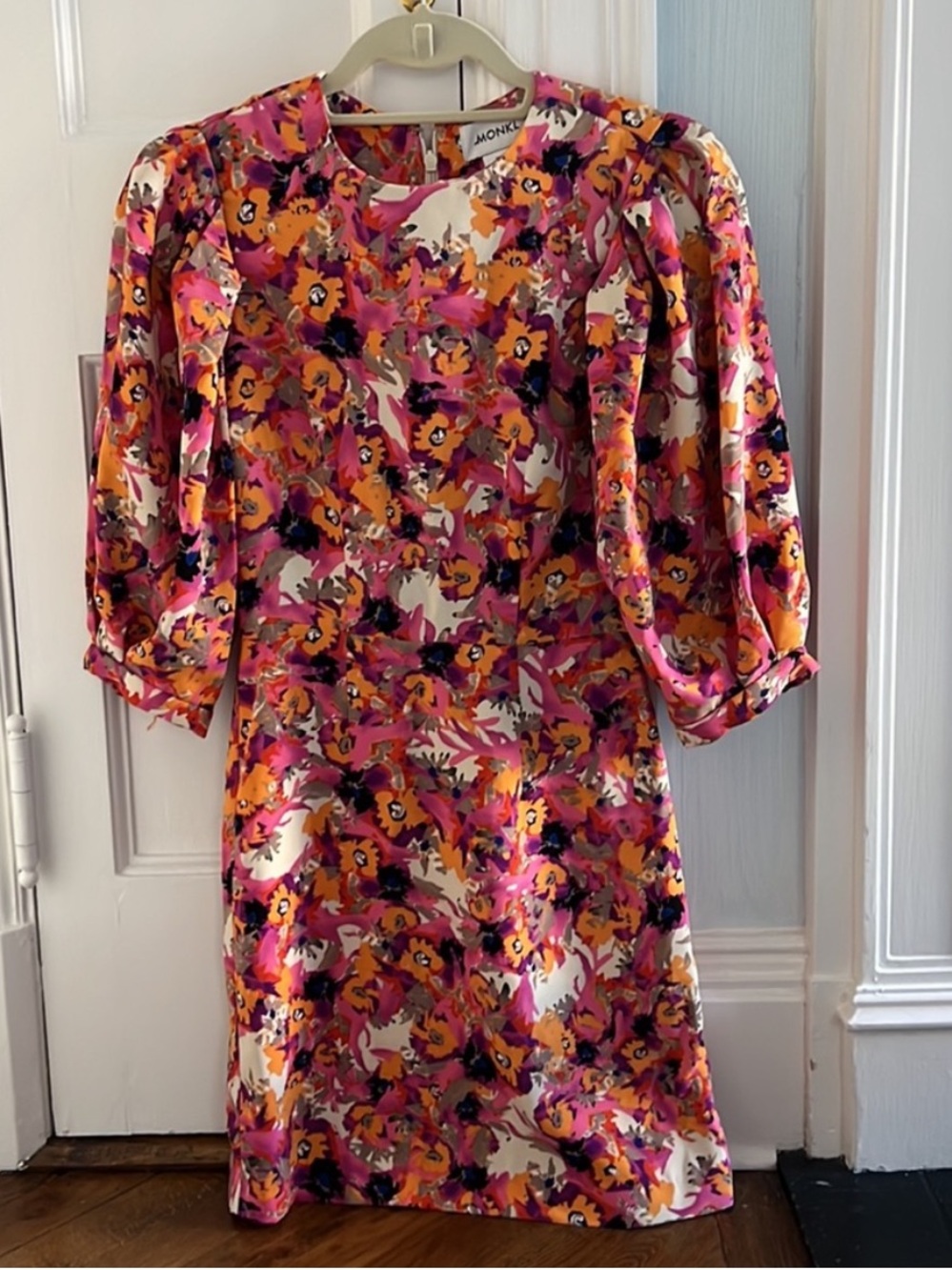 ASOS Monkl Floral Puff-Sleeve Mini Dress in Pink - Picture 3 of 7